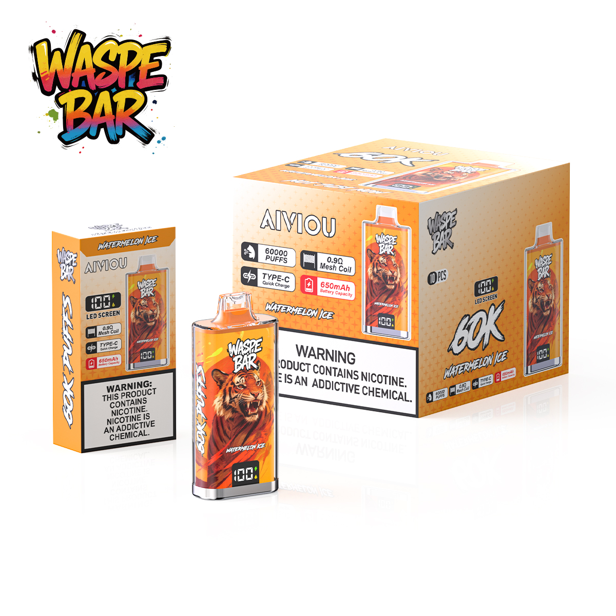 WASPE Bar 60000 Puffs LED Screen Disposable Vape