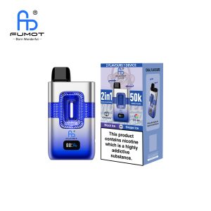 fumot eco 2in1 50k puffs dual flavor switch rechargeable disposable vape with smart display & iridescent light