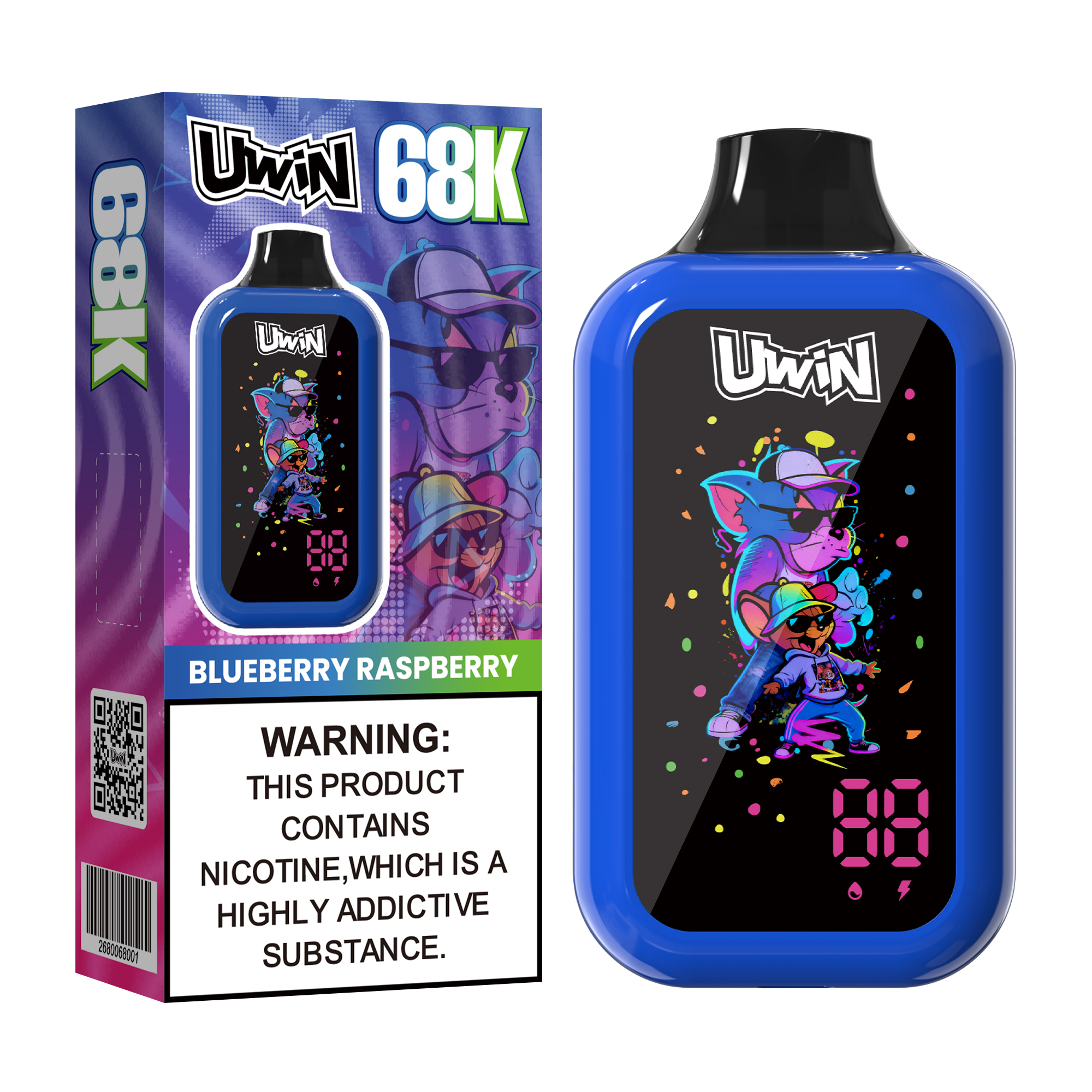 Uwin Digital Box 68000 Puffs 68K Digital Screen Disposable Vape