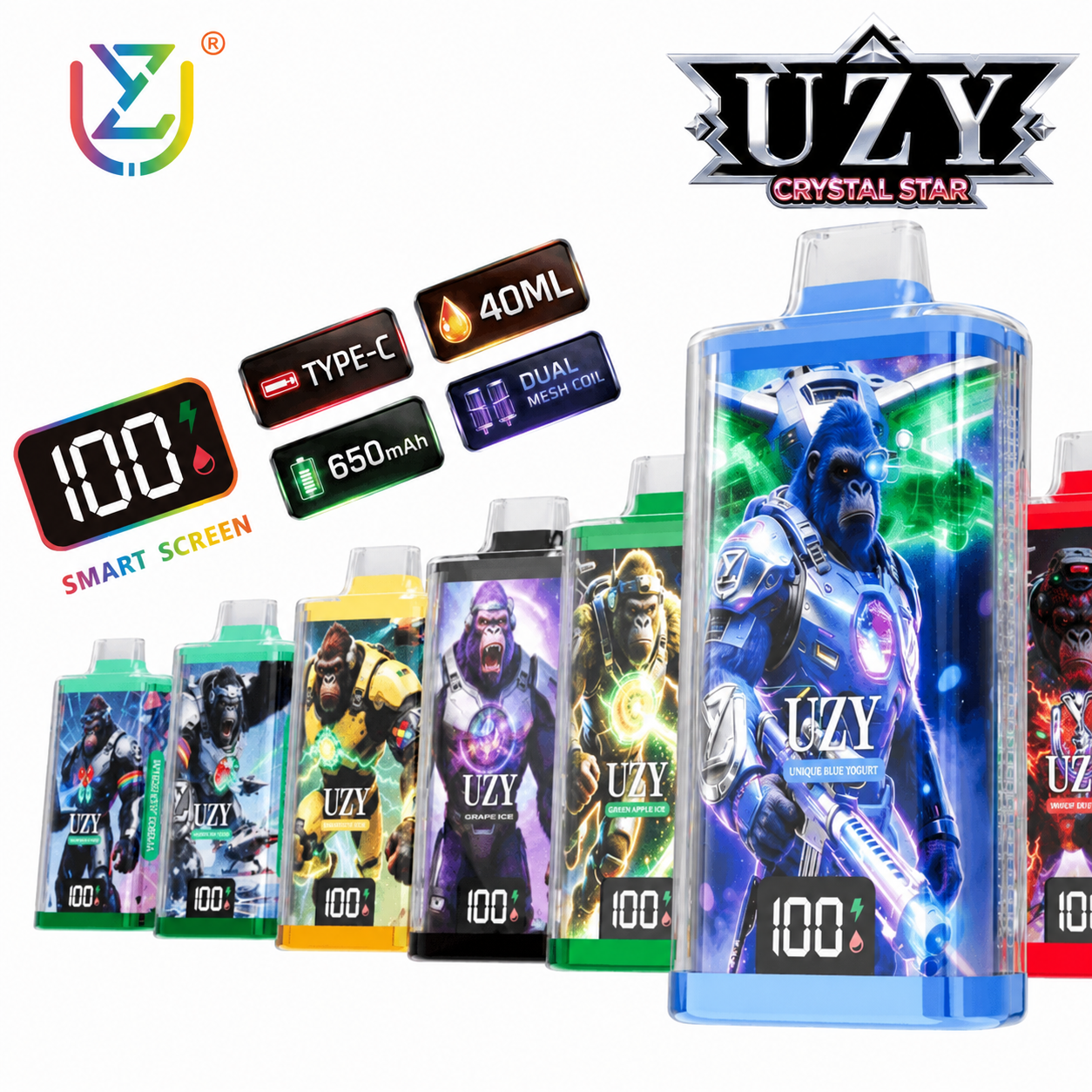 UZY Crystal Star 60000 Puffs Rechargeable Disposable Vape