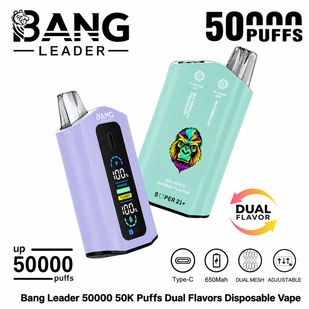 Bang Leader 50000 Puffs Twins 50K 2in1 Disposable Vape