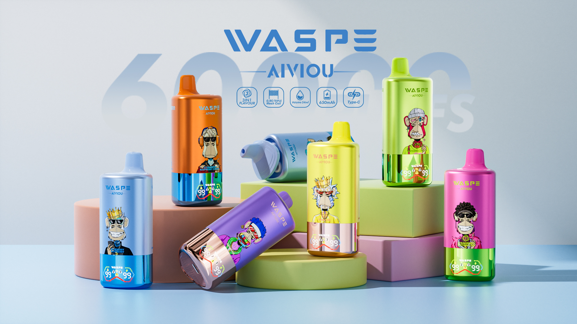 waspe triple 60000 puffs 3in1 60k disposable vape